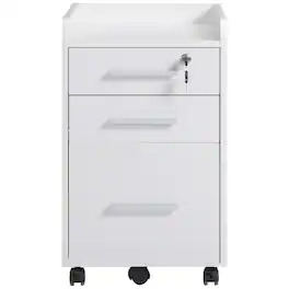 Homcom - Filing Cabinet on Wheels - White