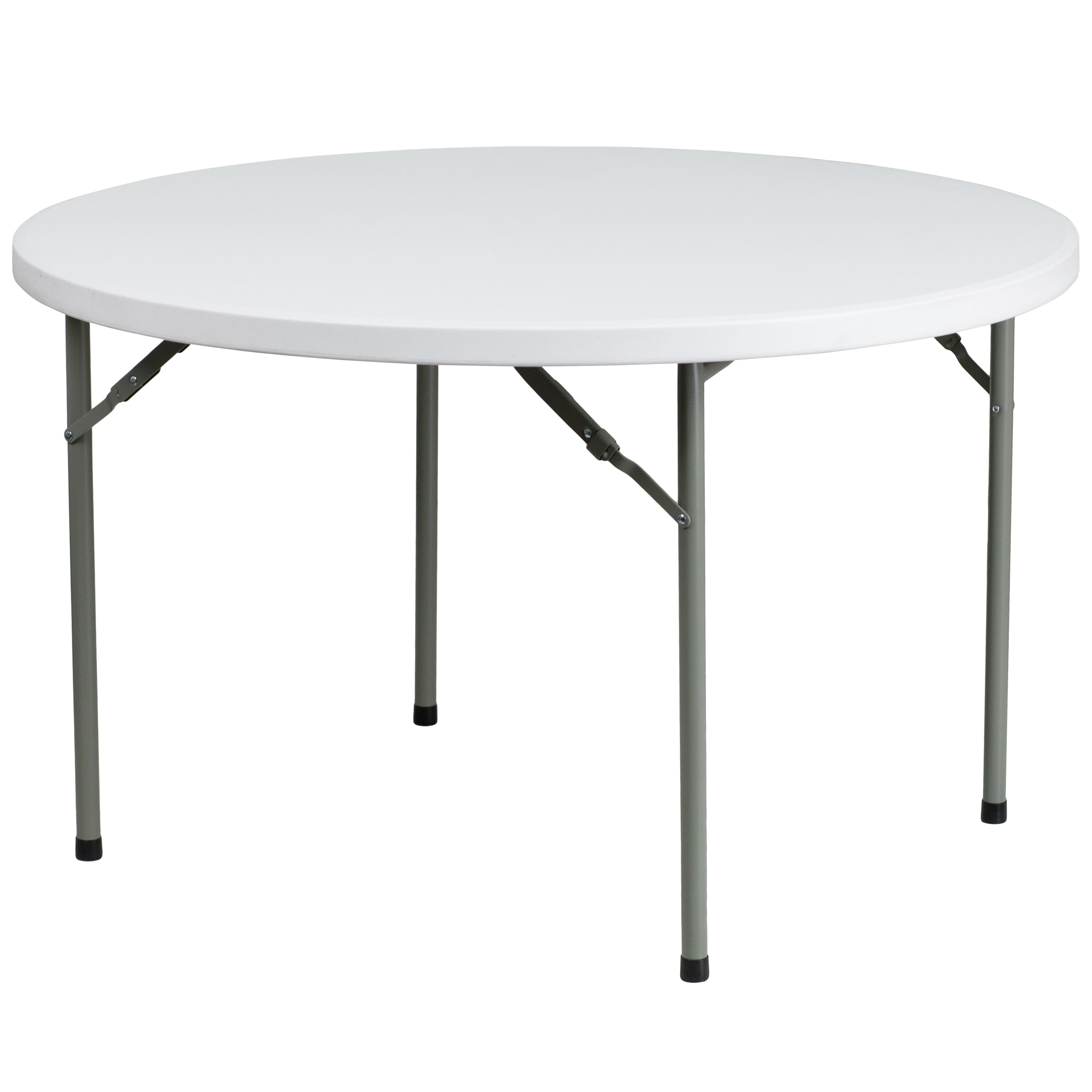 Alamont Home - Elon 4-Foot Round Plastic Folding Table - Banquet / Event Folding Table - Granite White