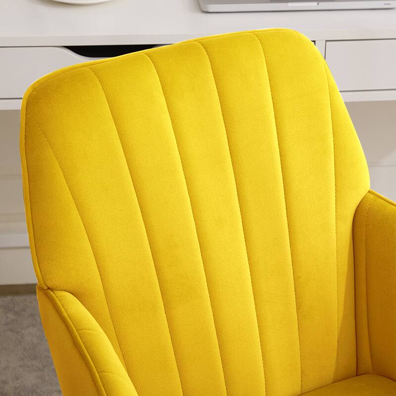 Alt View 4. GOODSILO - Adjustable Office Chair Ergonomic Swivel Chair Home Bedroom Comfortable - Bright Yellow.