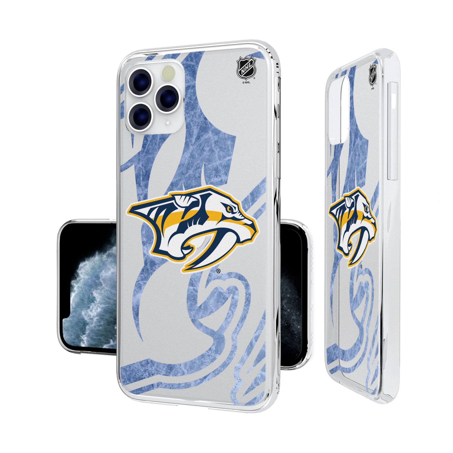 Alt View 3. Keyscaper - Nashville Predators iPhone Clear Ice Case - 15 Pro - Multicolor.
