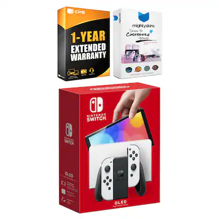 CPS mightyskins mightyskins SKINS To CUSTOMIZE 1-YEAR YOUR ENO EXTENDED WARRANTY - SEs - & Lamas rutam O - CU nre cESOE . - Coboolia NINTENDO SWITCH. RINTERDO SWITCH 1 i OLED 1 GD RISITEI SWITCH ! OLED . ... WAS2 -..