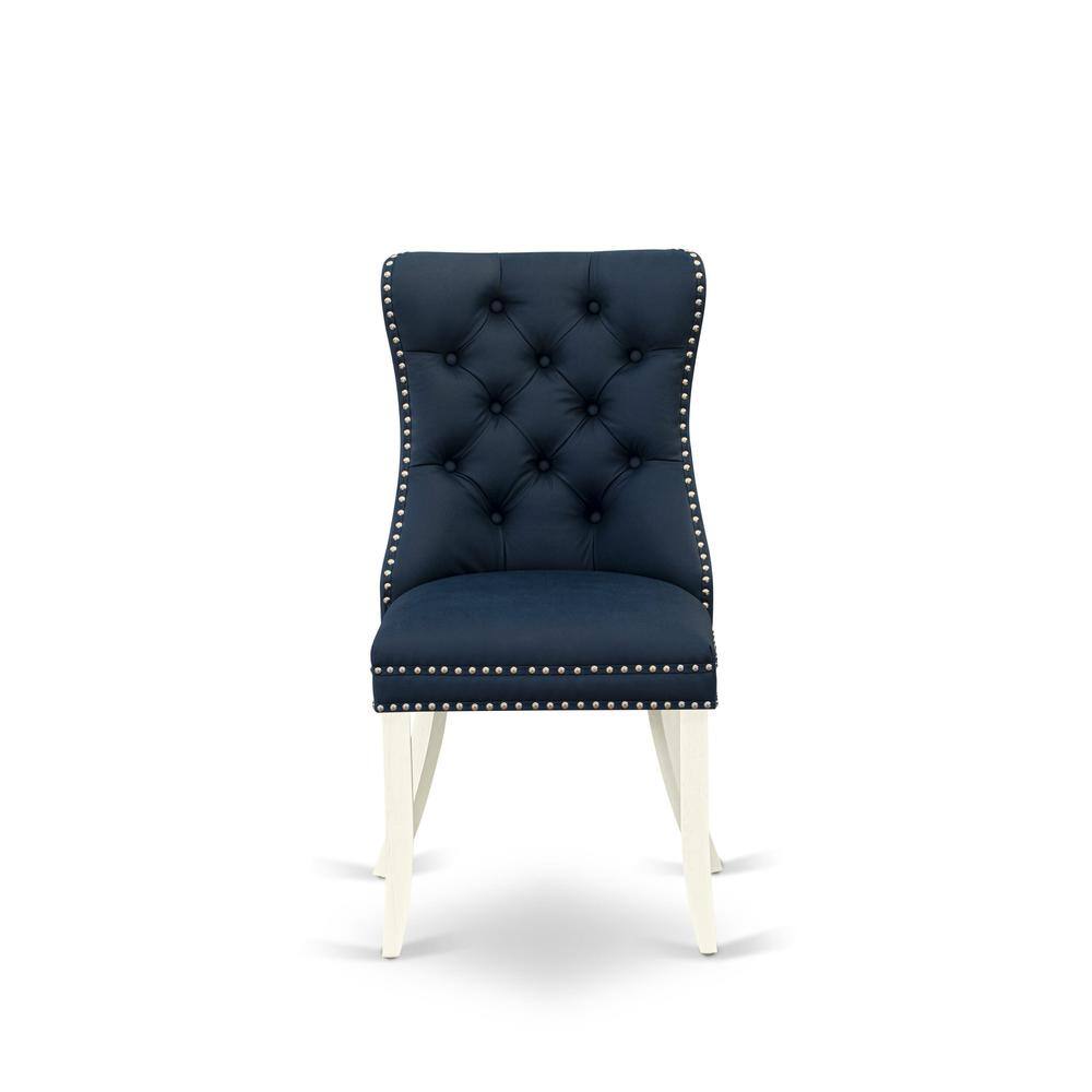 Angle. East West Furniture - Parson Dining Chairs - White.