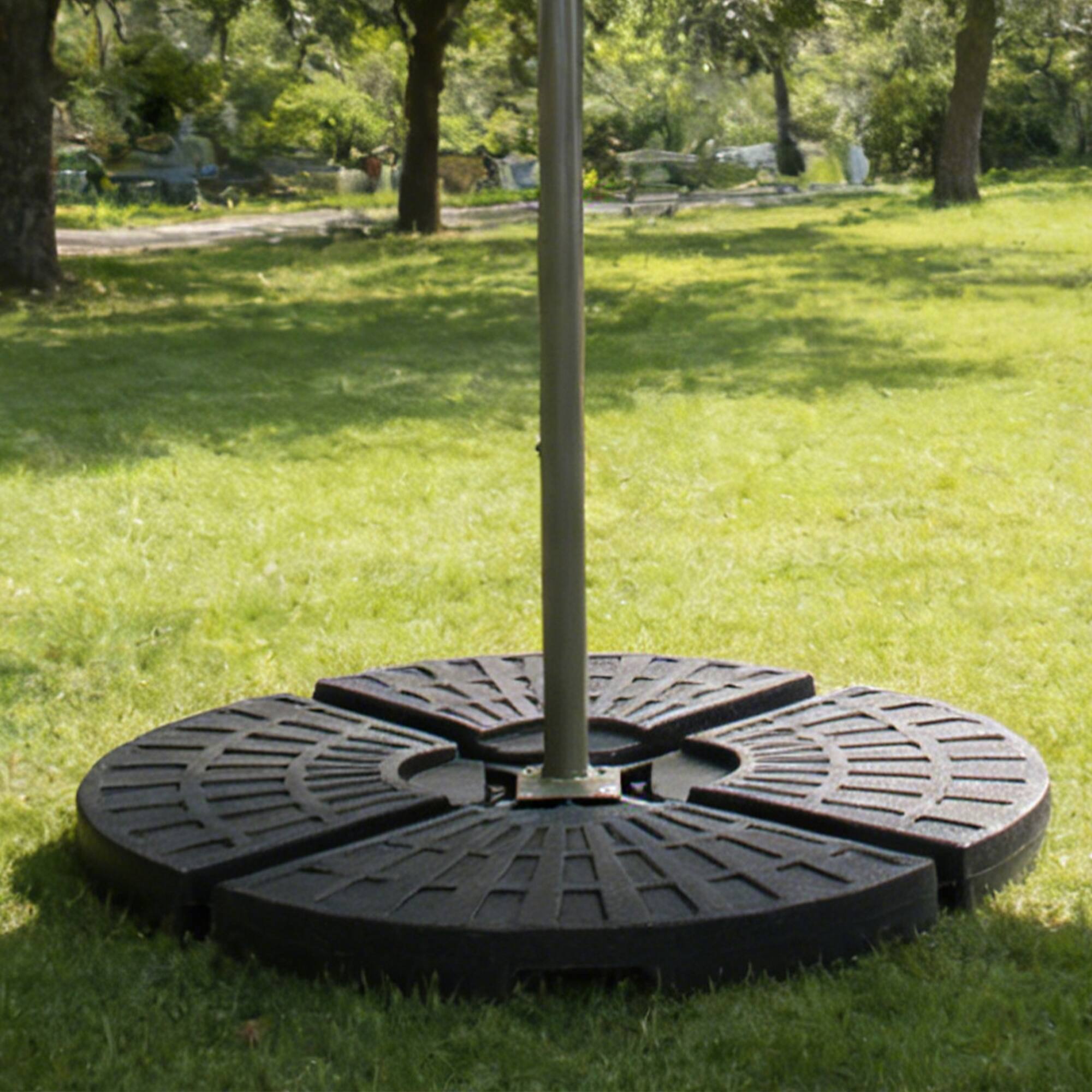 Angle. Anysun - Anysun Leak-Proof Design Fan-Style Cantilever Umbrella Weight Set with Built-In Spouts, Assembly Required - Black.