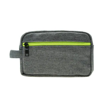 Front. Youzey Retail - The Hudson - Textured Dopp Kit with Colored Zipper.