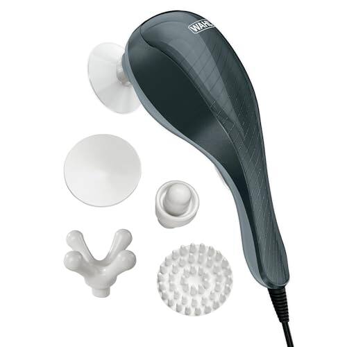 Front. Vulpecula Spade - All Body Corded Light Soothing Vibratory Massager with 4 Attachment Heads - Gentle Relief - Massage Tools for Back,.