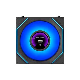 Lian Li - UNI FAN SL Infinity LCD Flex 120mm Reverse Blade ARGB Fan, Single Pack, Controller Not Included (12RSLIND1F1B) - Black