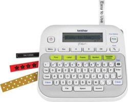 Brother - P-touch, PT-D210, Easy-to-Use Label Maker, One-Touch Keys, Multiple Font Styles, 27 User-Friendly Templates - White/Gray - Front_Zoom