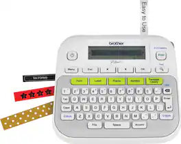 Brother - P-touch, PT-D210, Easy-to-Use Label Maker, One-Touch Keys, Multiple Font Styles, 27 User-Friendly Templates - White/Gray