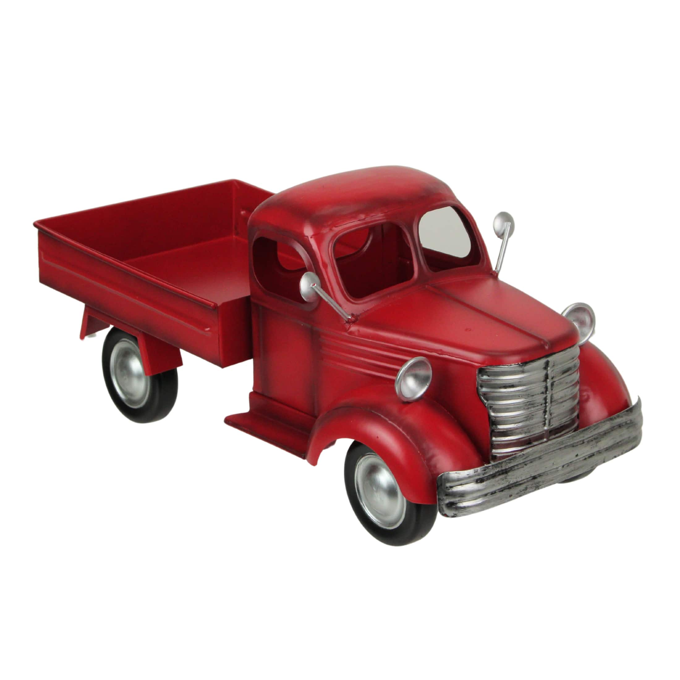 Zeckos - Vintage Truck Metal Planter – Nostalgic Decor for Indoors & Outdoors - Red