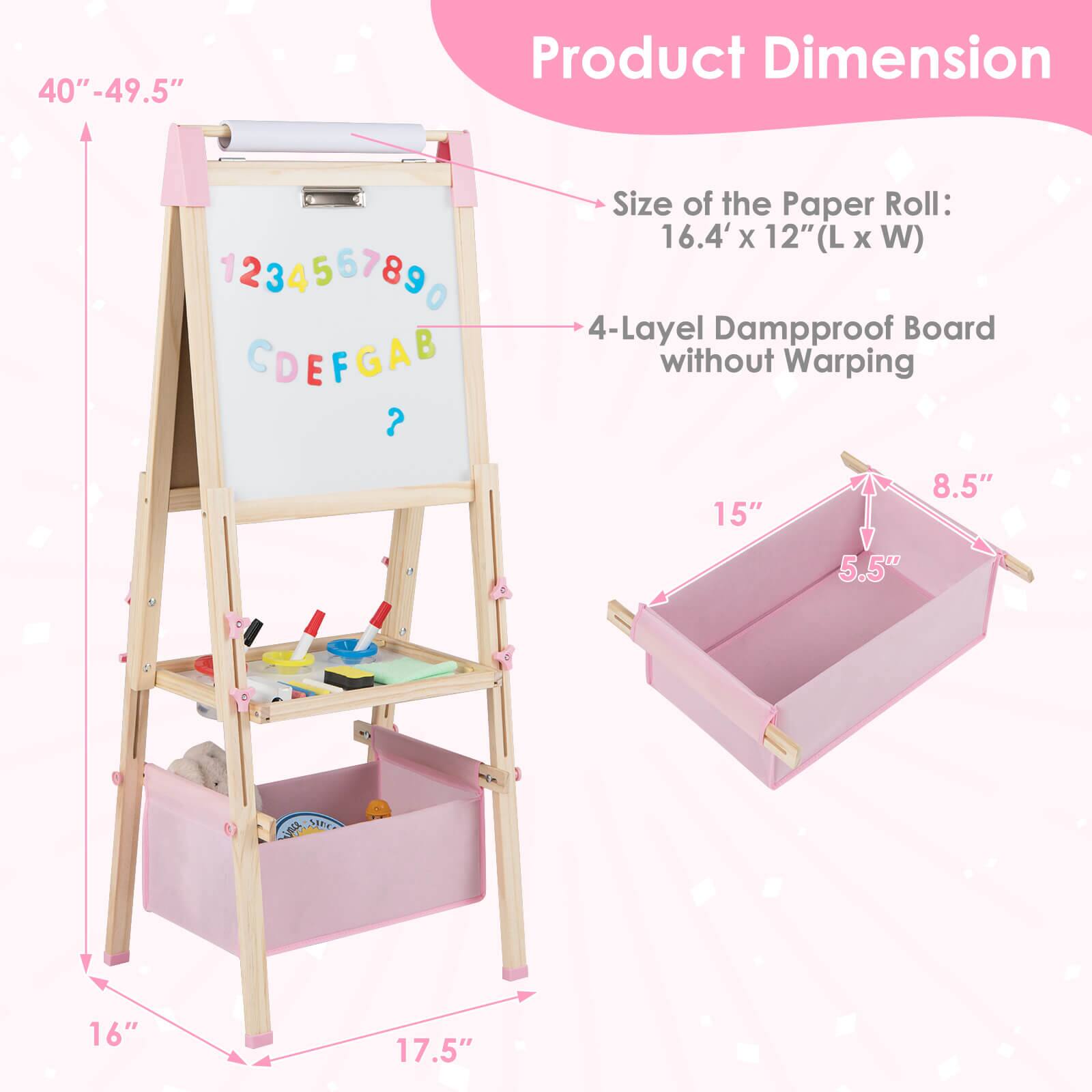 40" - 49.5" Product Dimension

Size of the Paper Roll: 16.4' x 12" (L x W)

4-Layer Dampproof Board without Warping

15" 8.5" 5.5" 16" 17.5"