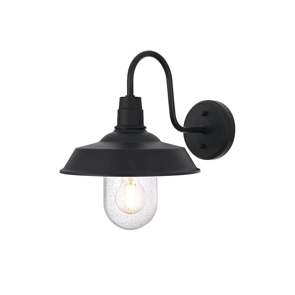 Angle. Elegant Lighting - Rayan 10 Inch Outdoor Wall Sconce In Black - Black.