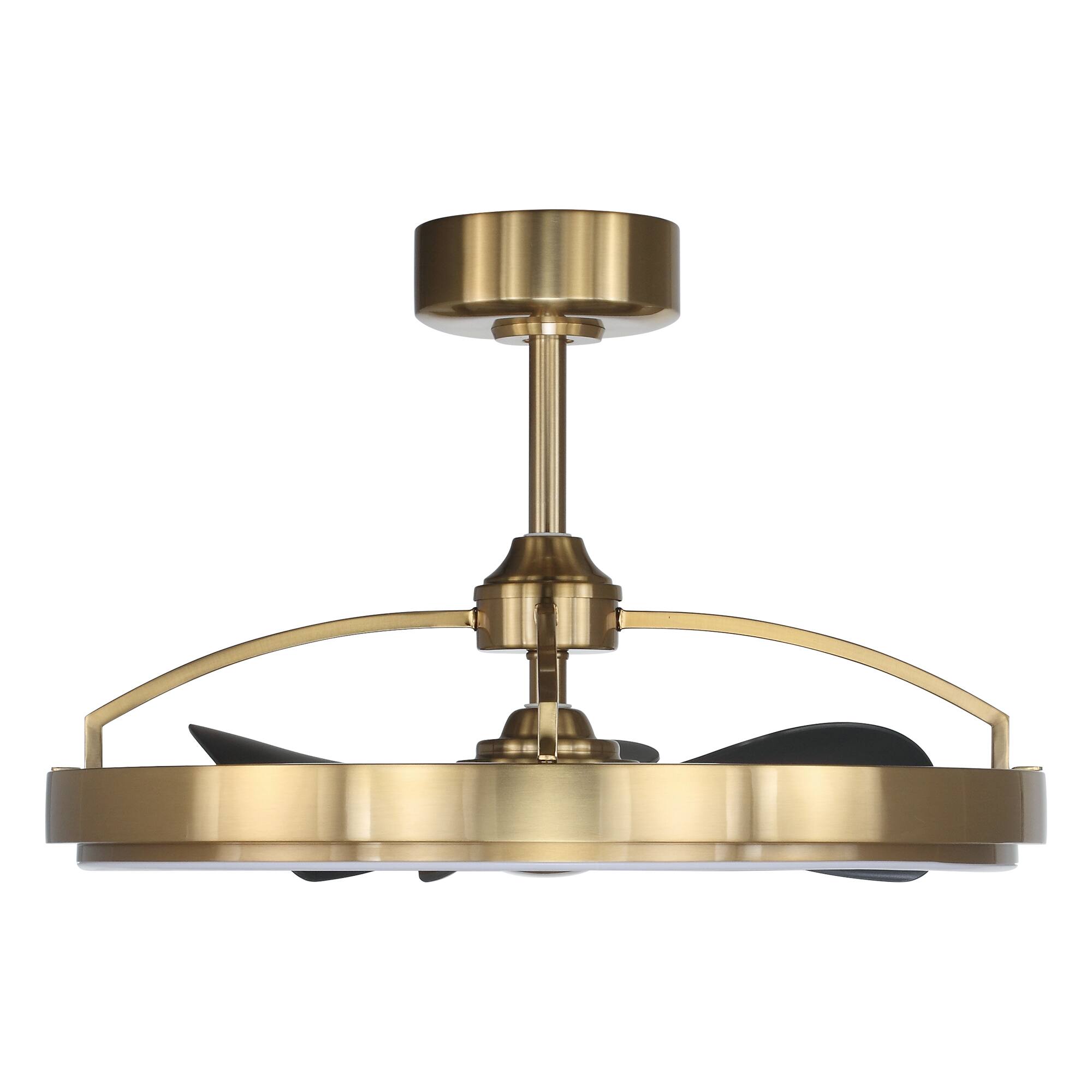 Alt View 10. Parrot Uncle - 27" Modern Brass LED Ceiling Fan with Remote Control - Brass.