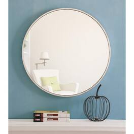Elegant Decor - Metal frame Round Mirror 24 inch finish - Silver