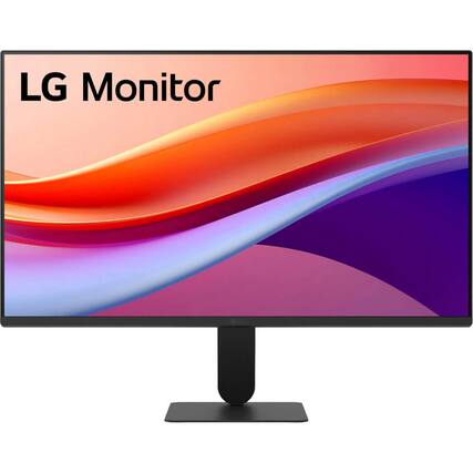 Front. LG - LG 24U411AB 24 inch IPS FHD 120Hz HDR10 Flicker Safe Monitor with Slim Stand - black.