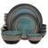Front. Gibson - Gibson Elite Café Versailles 16 Piece Double Bowl Dinnerware Set in Blue - Blue.