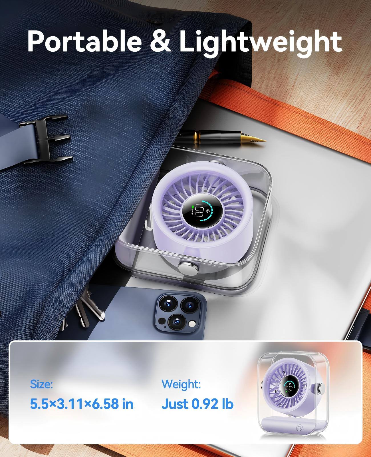 Portable & Lightweight

Size: 5.5x3.11x6.58 in

Weight: Just 0.92 lb