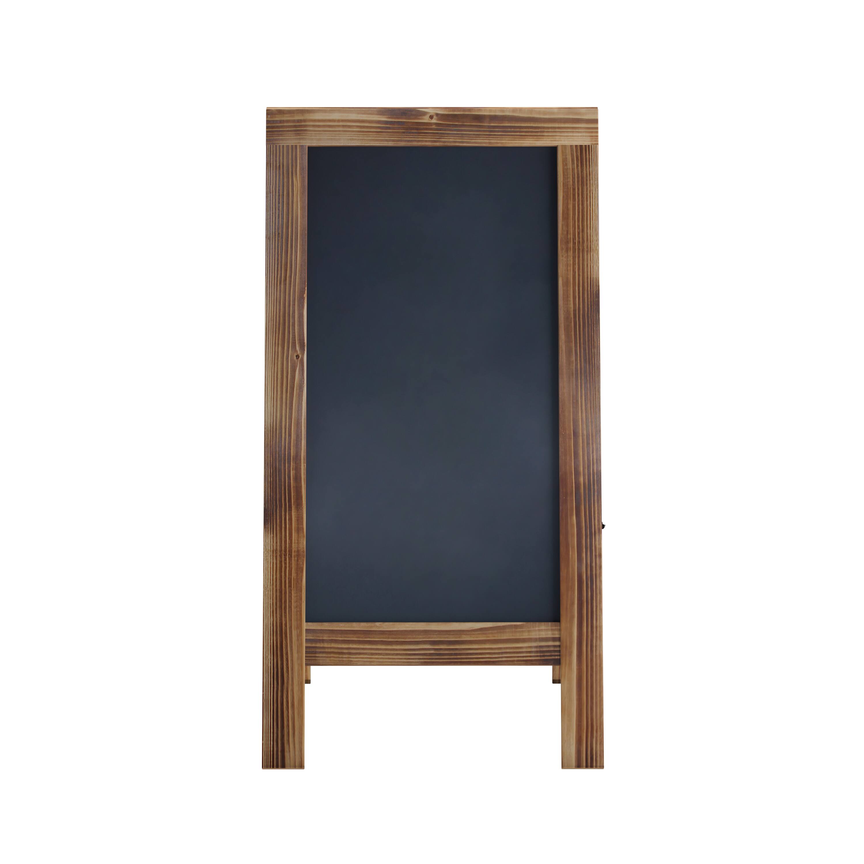 Alt View 7. Emma + Oliver - Rustic Double-Sided A-Frame Wooden Chalkboard with Magnetic Surface - Rustic Brown.