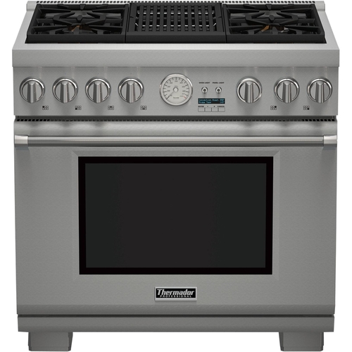 Thermador - 5.5 Cu. Ft. Self-Cleaning Freestanding Gas Convection Range - Silver