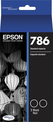 Epson - 786 2-Pack Ink Cartridges - Black - Larger Front