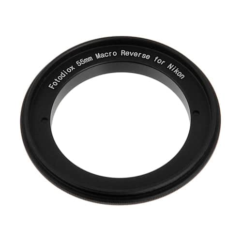 Fotodiox - 55mm Macro Reverse Ring for Nikon F-Mount Cameras - Reverse Filter Thread to Camera Mount Adapter