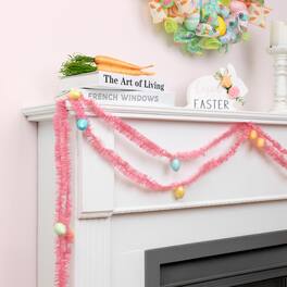 Northlight - 25' Tinsel Garland with Easter Eggs - Pink