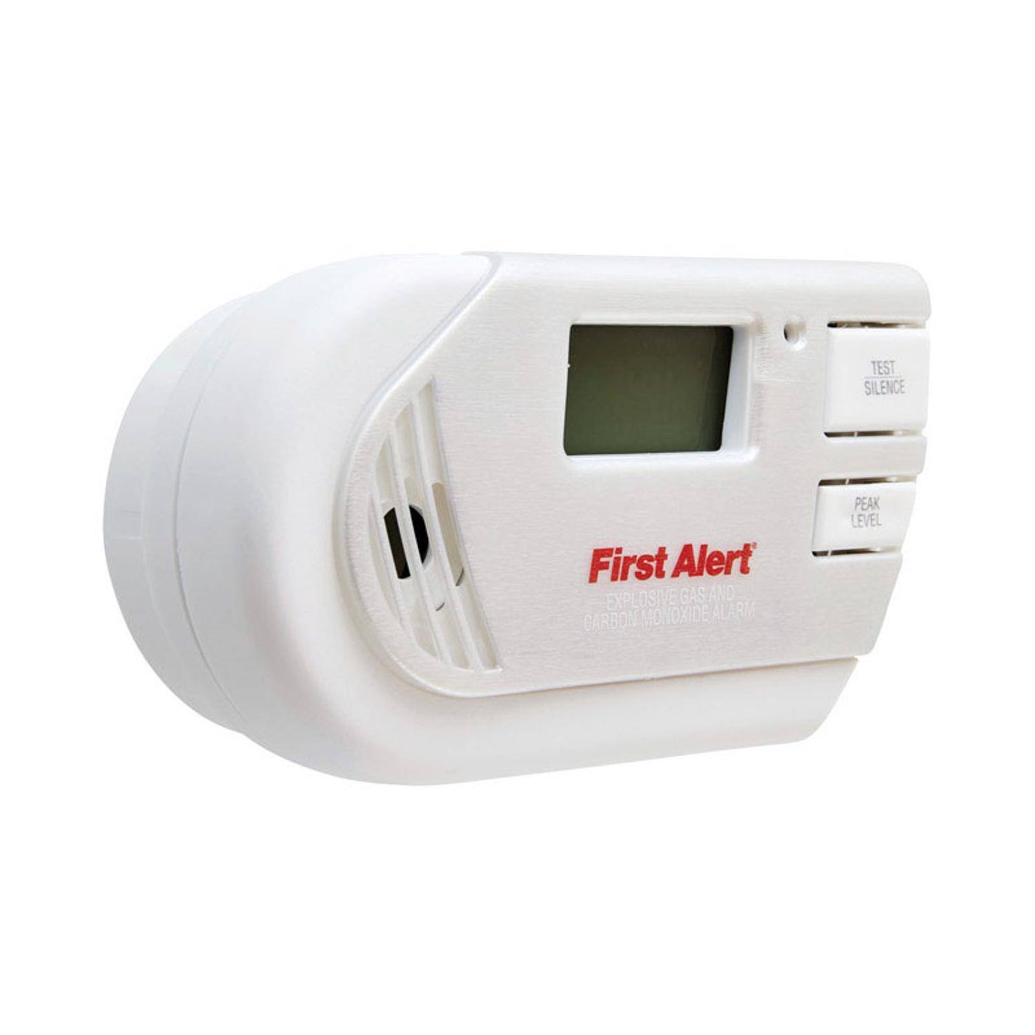 TEST SILENCE  
First Alert  
EXPLOSIVE GAS AND CARBON MONOXIDE ALARM  
PEAK LEVEL