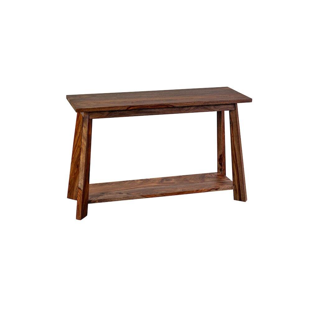 Angle. Porter Designs - Kalispell Solid Sheesham Wood Console Table - Brown.