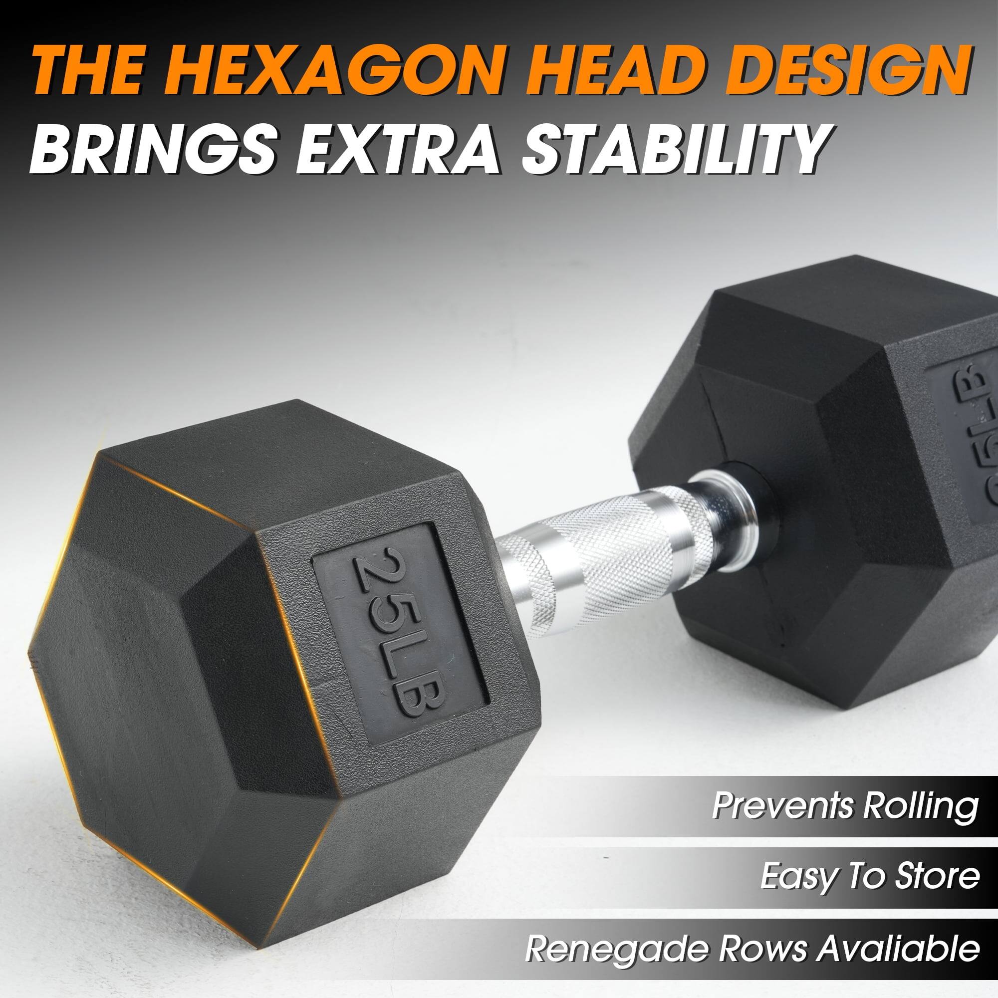 THE HEXAGON HEAD DESIGN BRINGS EXTRA STABILITY

Prevents Rolling

Easy To Store

Renegade Rows Available