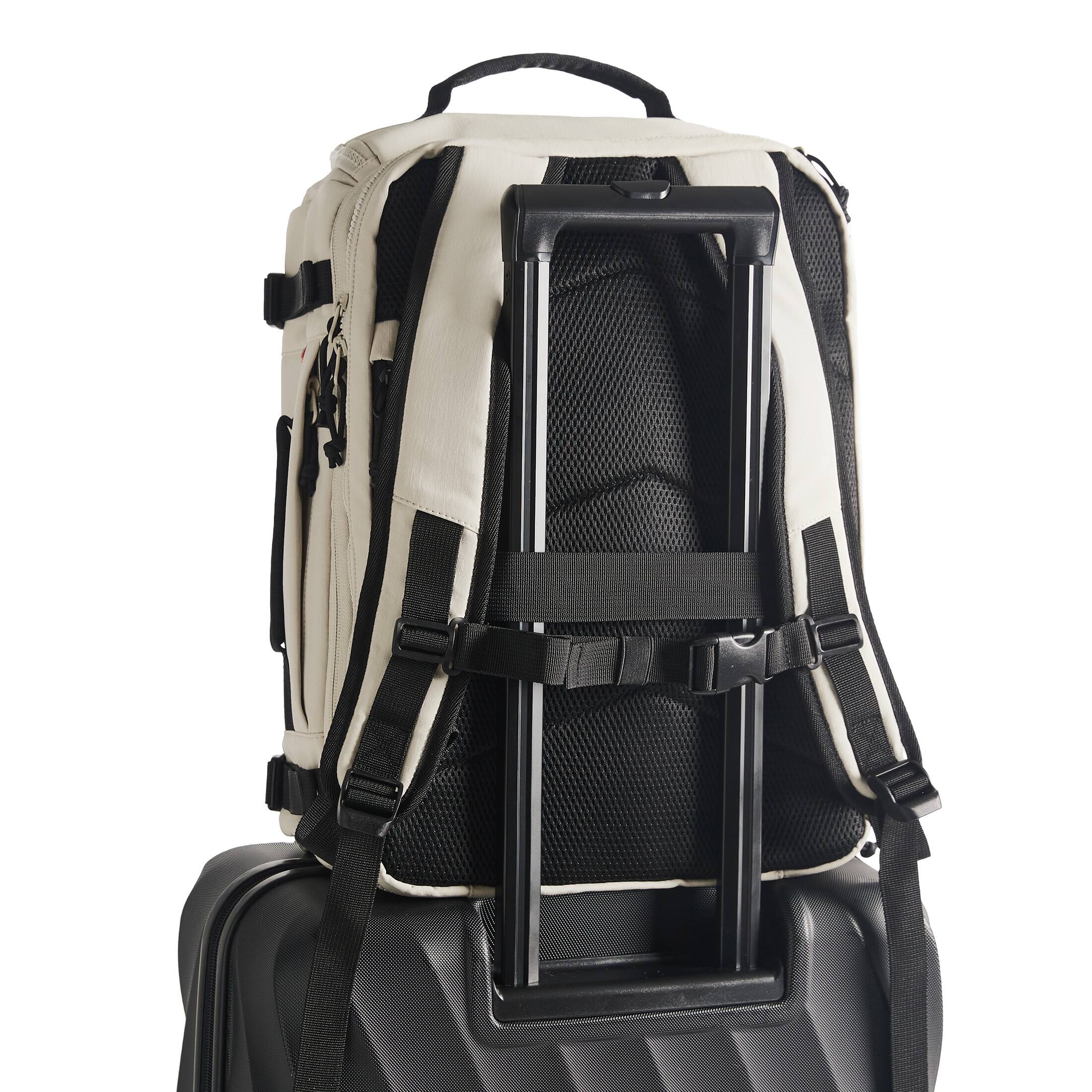 Angle. Bagsmart - Blast 38L Mesh Travel Backpack with Breathable Compartment, Lightweight Outdoor Daypack for Hiking, Commuting & Sports - Cream.