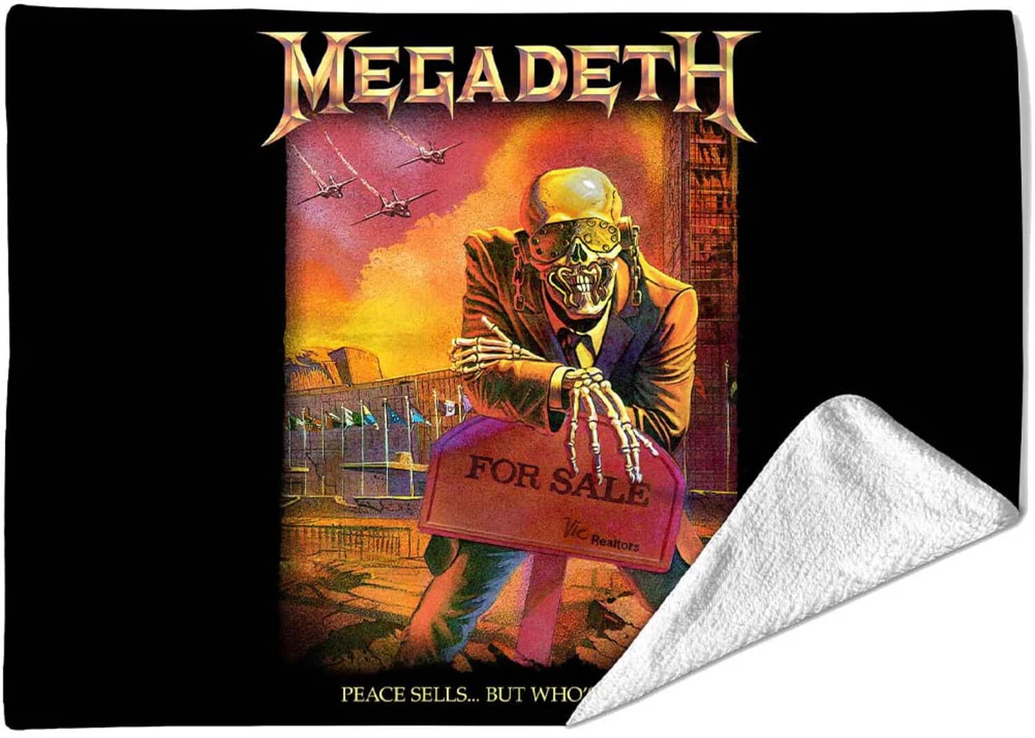 PopMarket - Megadeth - Rocksax - Megadeth - Rust 2 - Sherpa Fleece Blanket (60 in x 80 in) - Multicolor