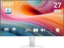 MSI - PRO MP275W E2 27" FHD 120Hz 1ms Adaptive Sync Monitor with HDR ready ,Built-in Speakers (DisplayPort, HDMI ) - Matte White - Front_Zoom