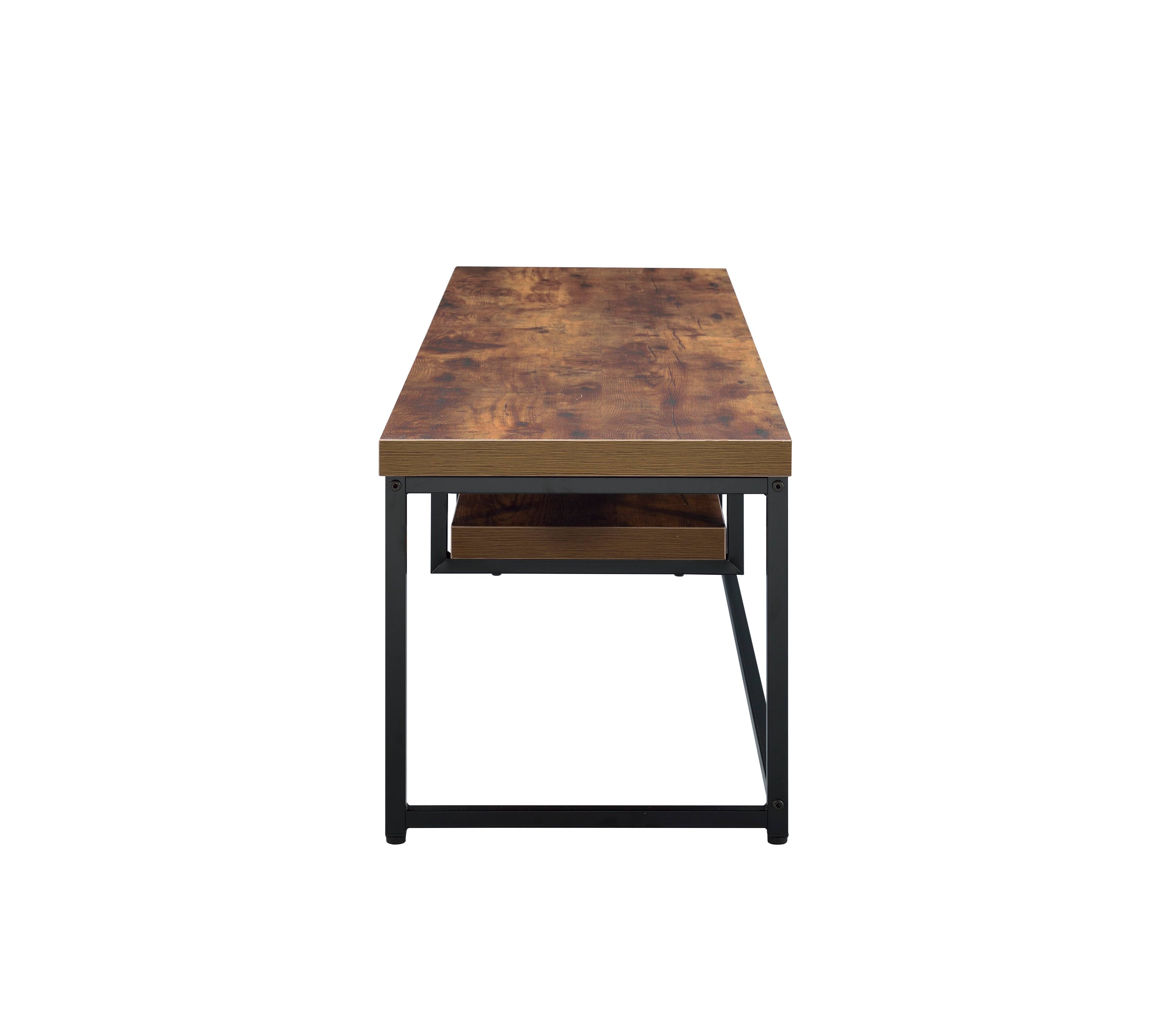 Alt View 1. APRILSOUL - Bob Weathered Oak and Black Metal Finish TV Stand - Oak.