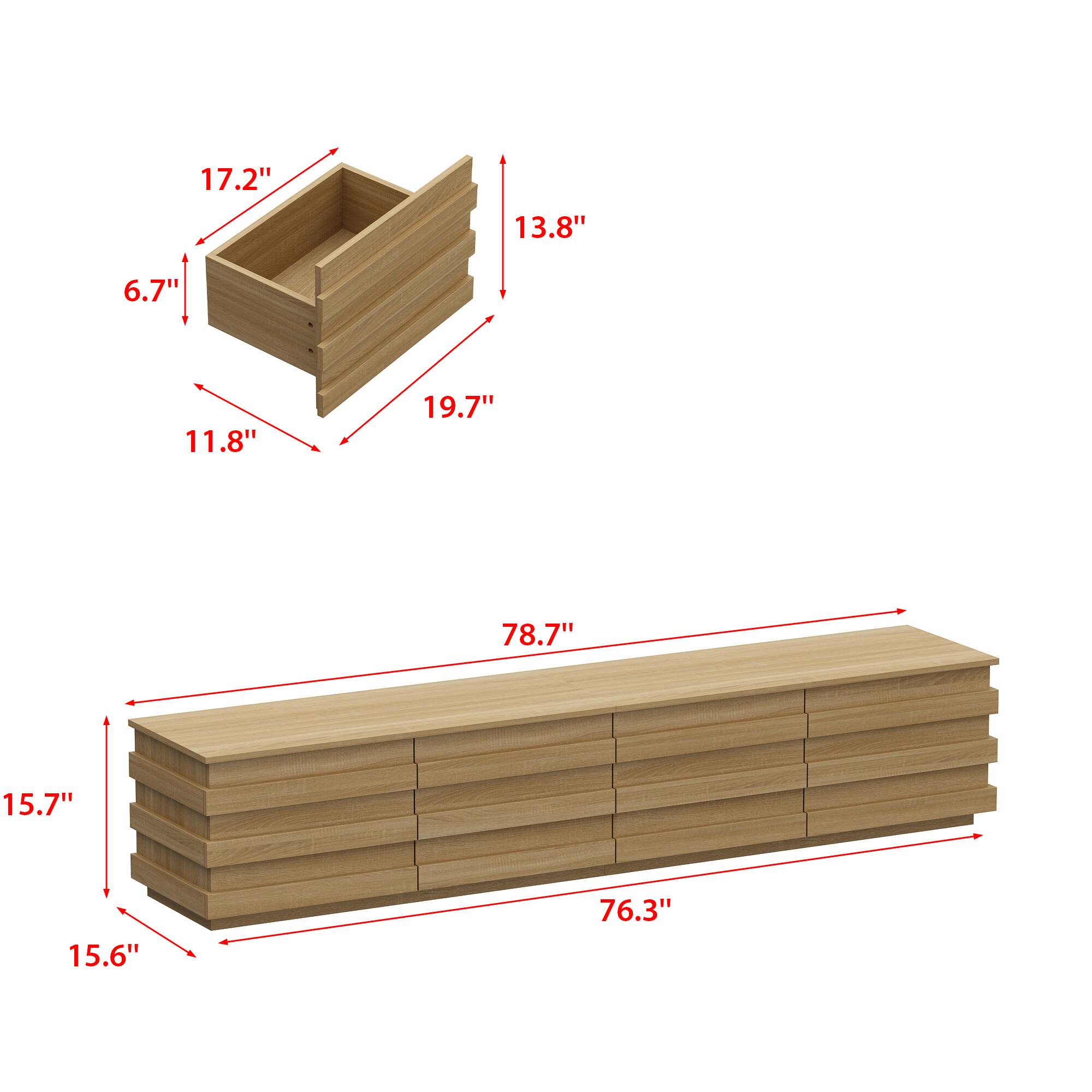 The text on the image is grouped and corrected as follows:

17.2" 13.8" 6.7" 11.8" 19.7" 78.7" 15.7" 15.6" 76.3"