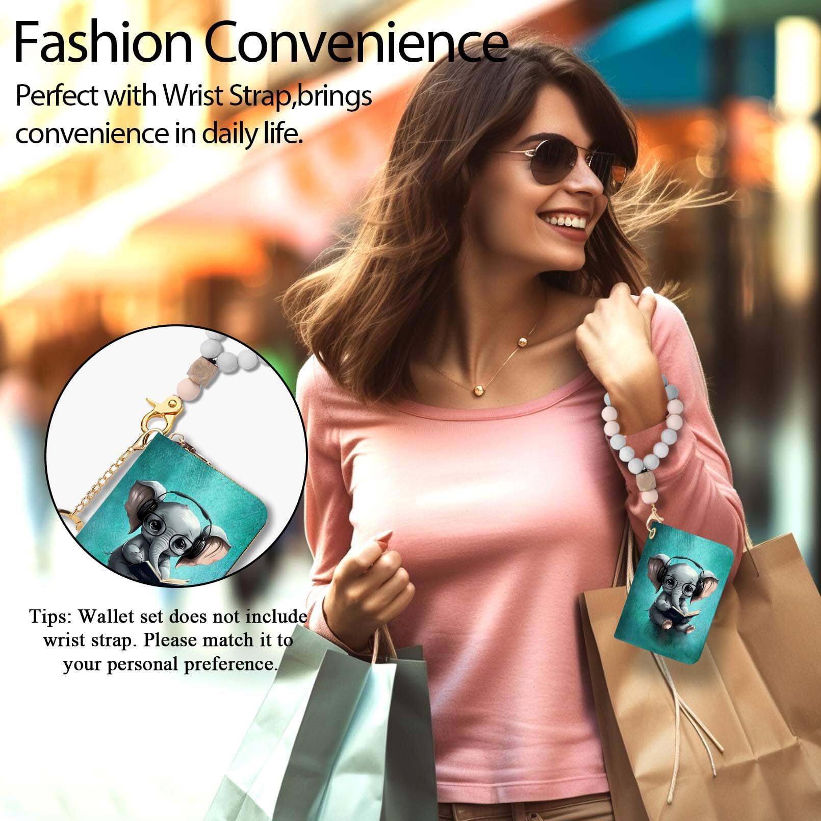 Left. Jadie Link - Credit Card Holder Rfid Wallet Small Women Keychain Zipper Funny Leather Print Wallets Accordion Gift Express your - Black Girl.