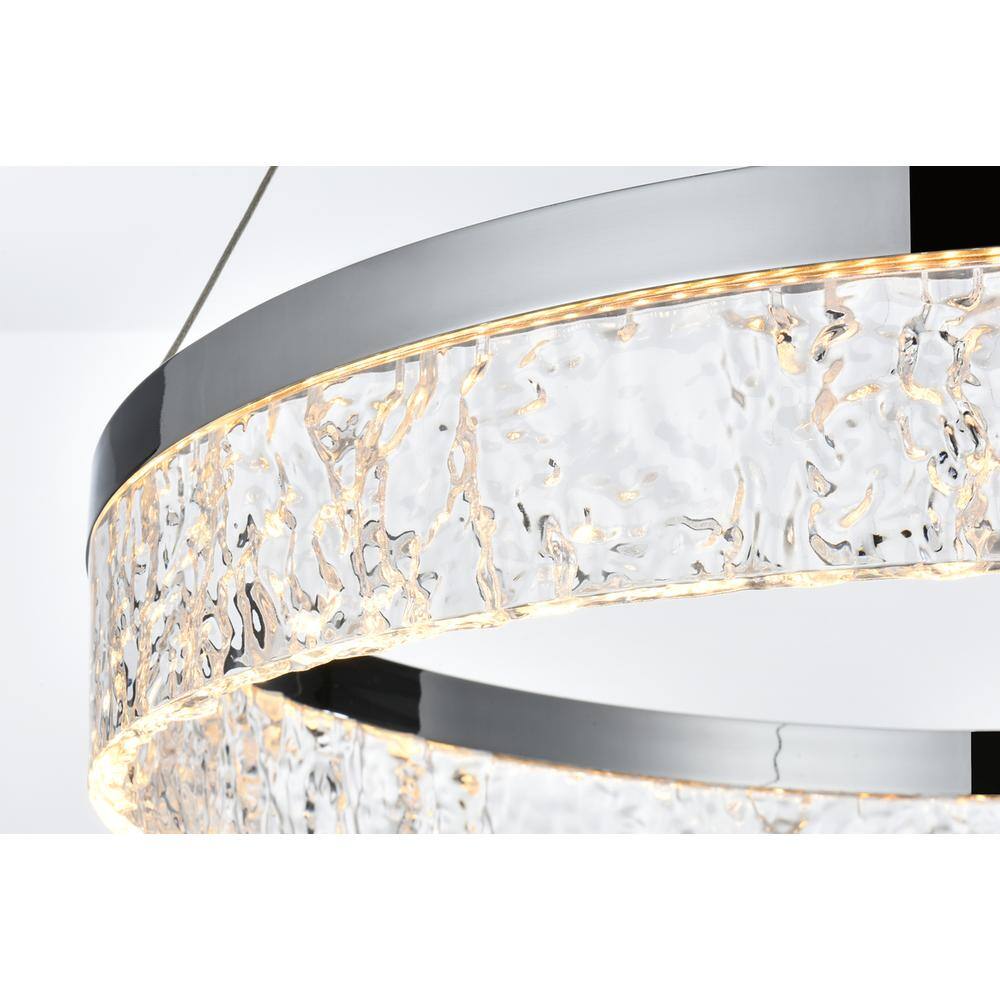 Alt View 8. Elegant Lighting - Linden 22 inch Adjustable LED chandelier in Chrome - Chrome.