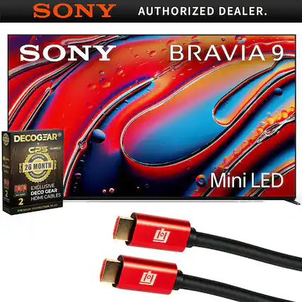 SONY AUTHORIZED DEALER.
SONY BRAVIA 9
Mini LED
DECOCGEAR® + CPS BUNDLE
PREMIUM CP 26 MONTH CPS PROTECTION
EXCLUSIVE DECOCGEAR
INCLUDES 2 HDMI CABLES
PREMIUM PROTECTION PLAN