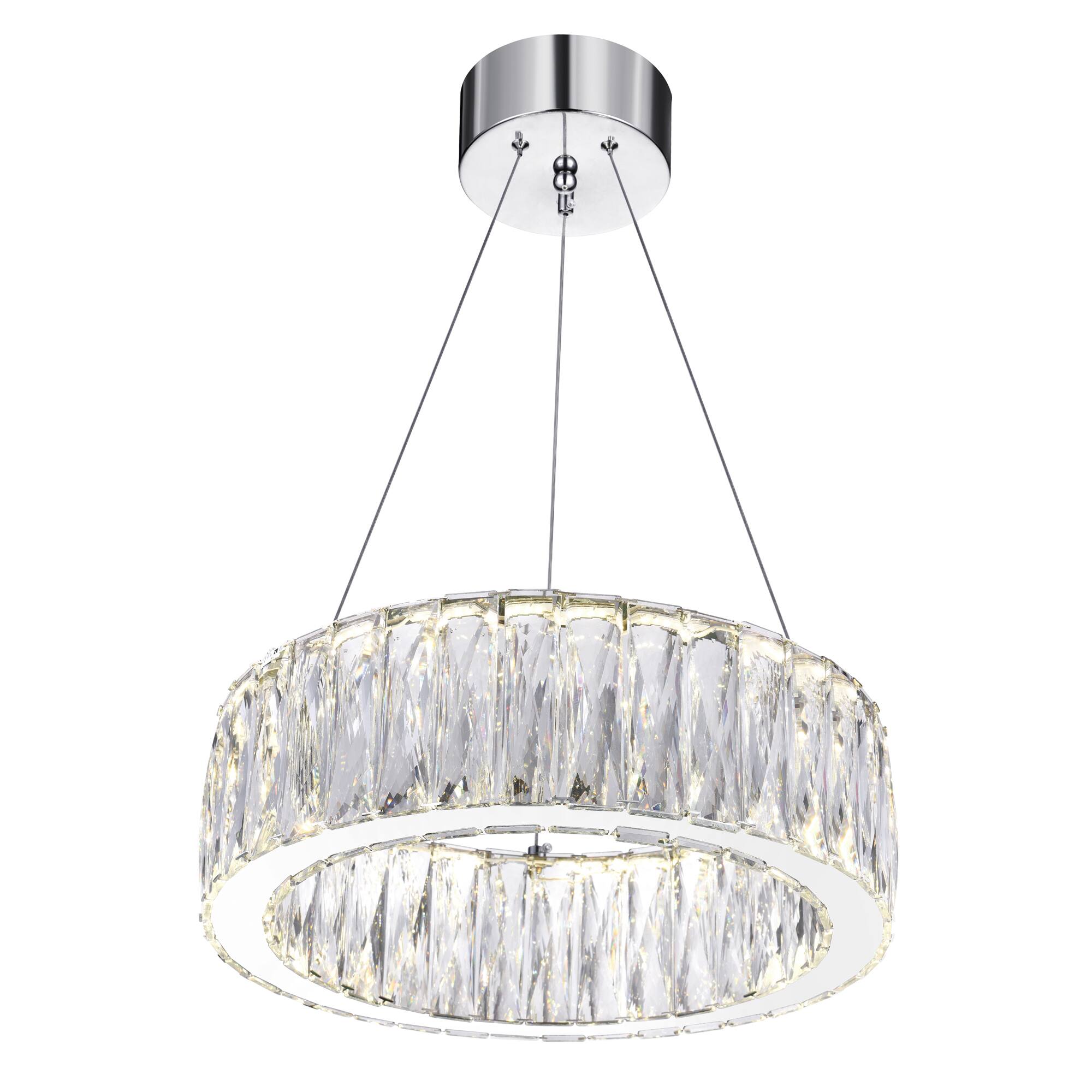 Left. CWI Lighting - Juno LED Chandelier With Chrome Finish - Chrome.