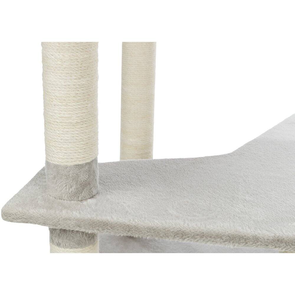Alt View 2. TRIXIE - Seli Plush 4-Level Cat Tree with Sisal Scratching Posts, Condo & Cat Toy - Gray.