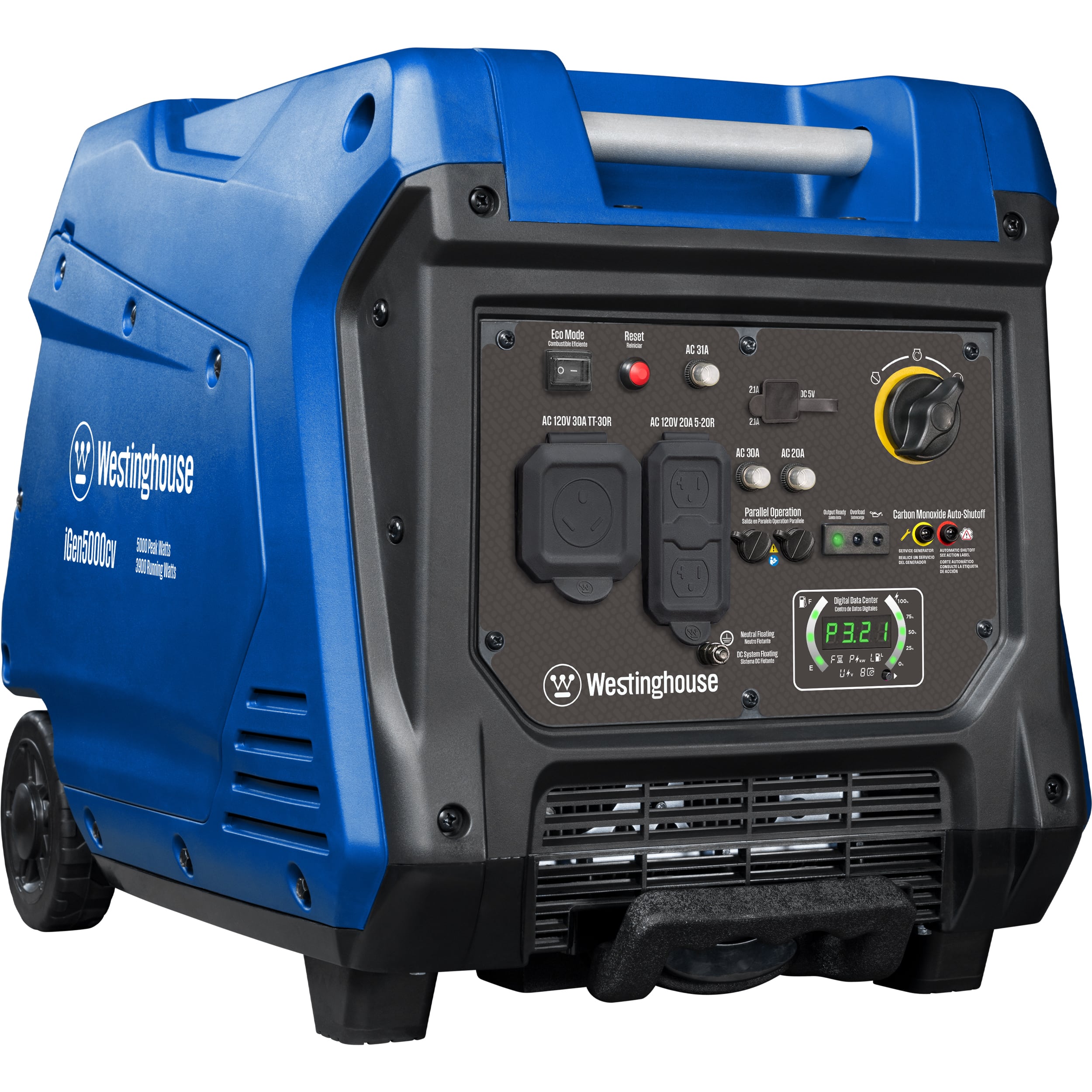 Westinghouse - 5,000-Watt Gas Powered Portable Inverter Generator with Recoil Start, LED Data Center - Blue price history on PriceWatchPro