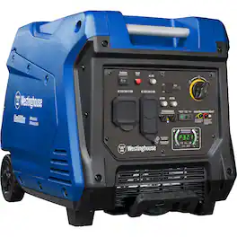 Westinghouse - 5,000-Watt Gas Powered Portable Inverter Generator with Recoil Start, LED Data Center - Blue