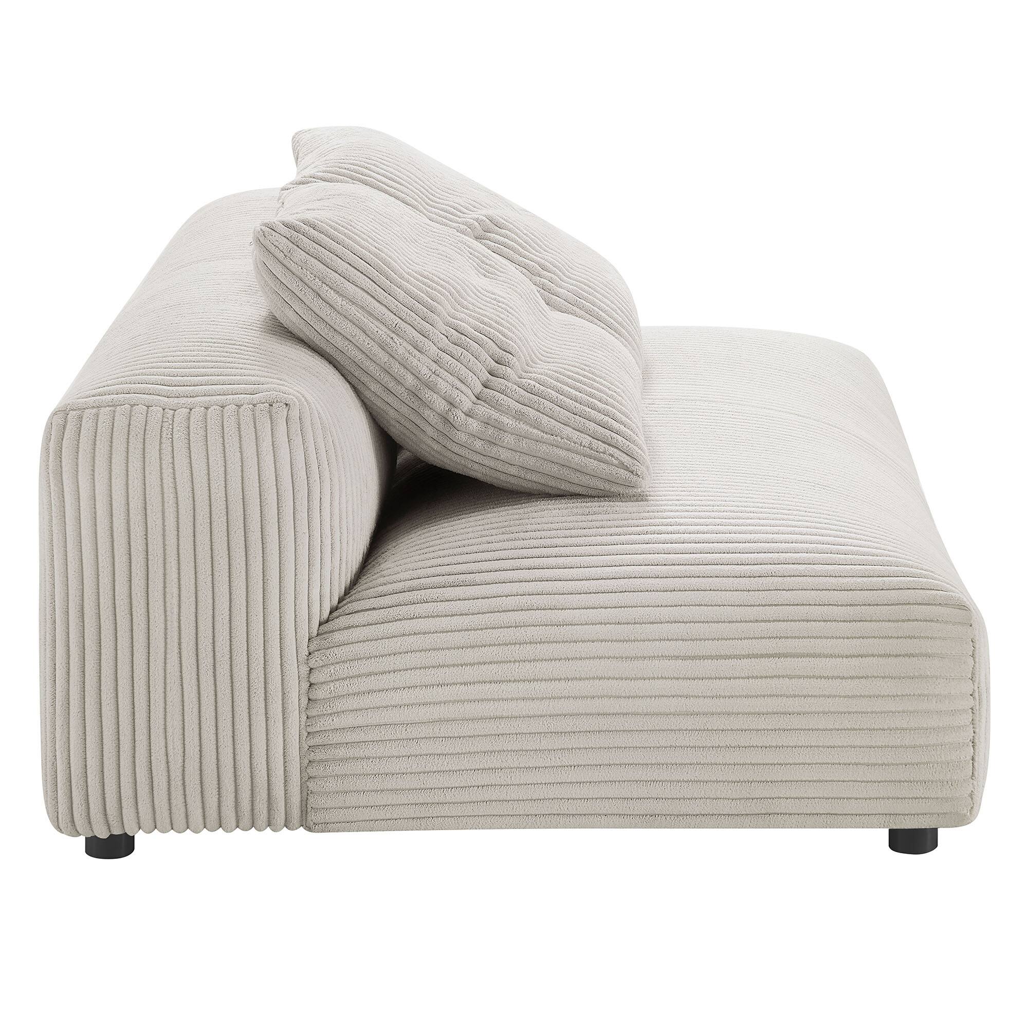 Back. Modway - Solace Modular Corduroy Upholstered Armless Loveseat by Modway - Almond.