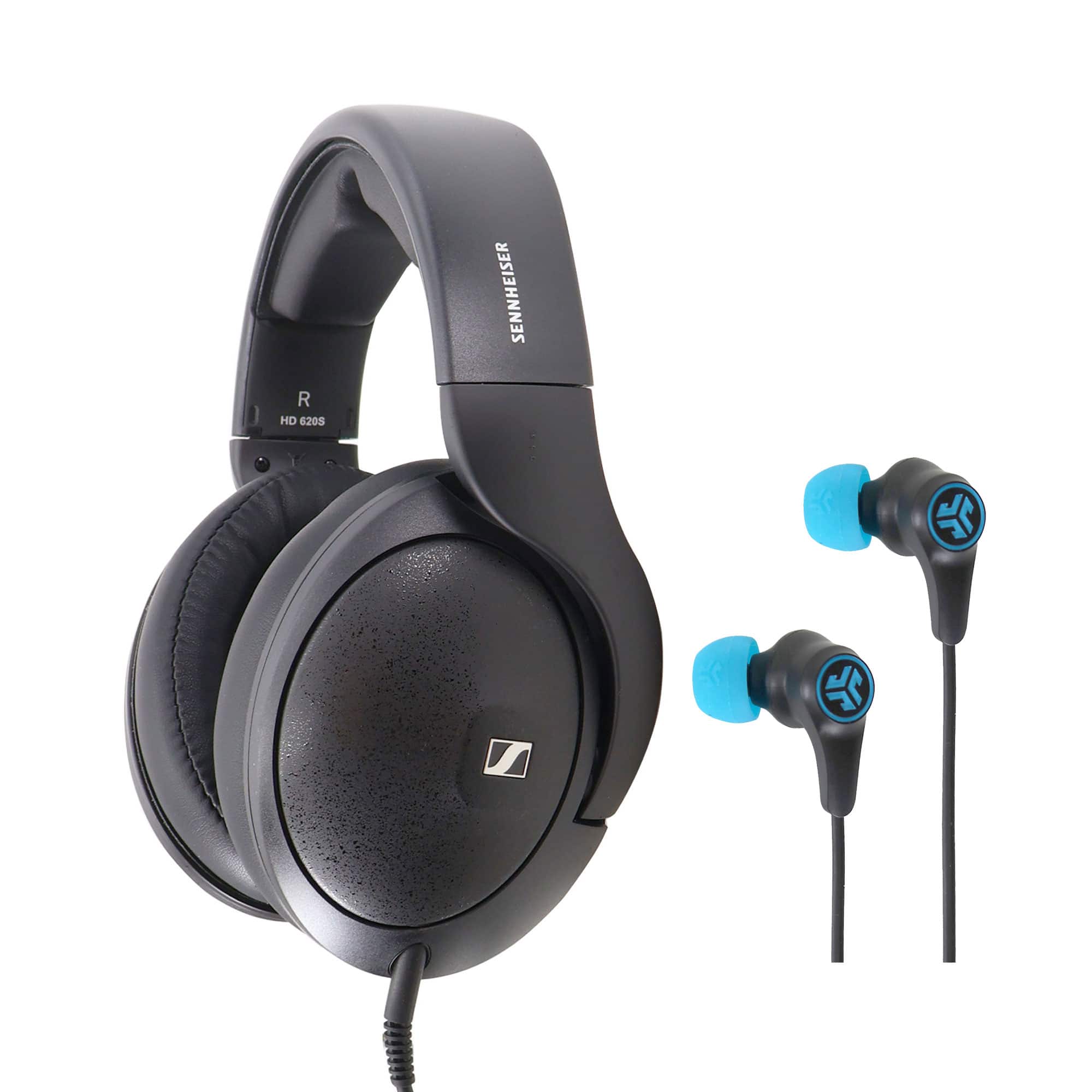 Sennheiser - HD 620S Closed-Back Wired Audiophile Headphones + Play Gaming Earbuds - Black