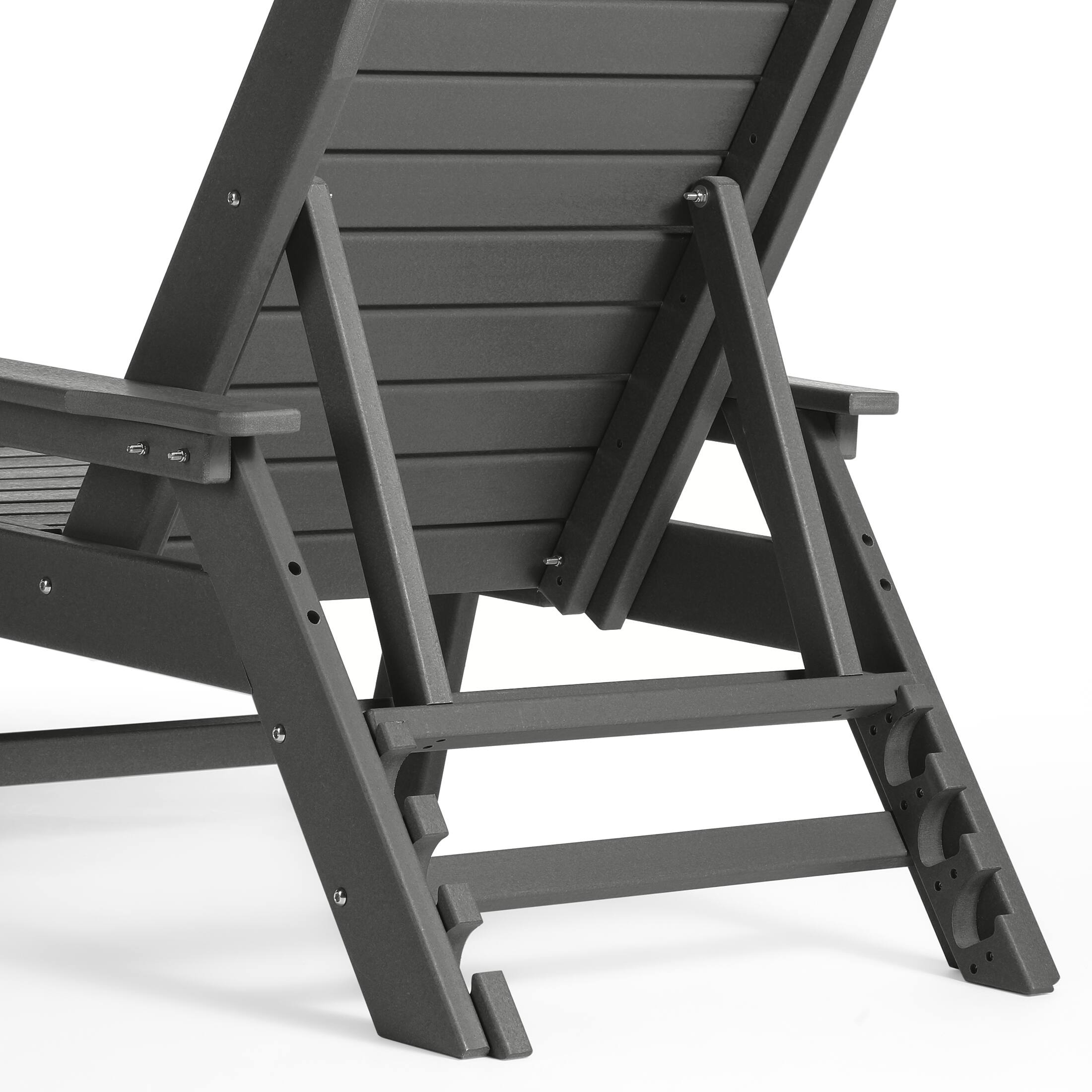 Alt View 6. WestinTrends - WestinTrends Malibu Poly Reclining Chaise Lounge - Gray.