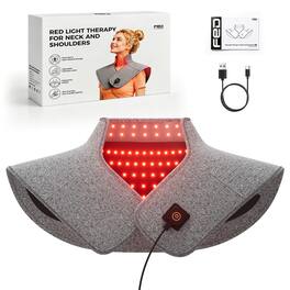 FED Fitness - RS1 Red Light Therapy Wrap for Neck and Shoulders, 378 Light Sources with 660nm & 850nm Dual-Wavelength Technology - Gray