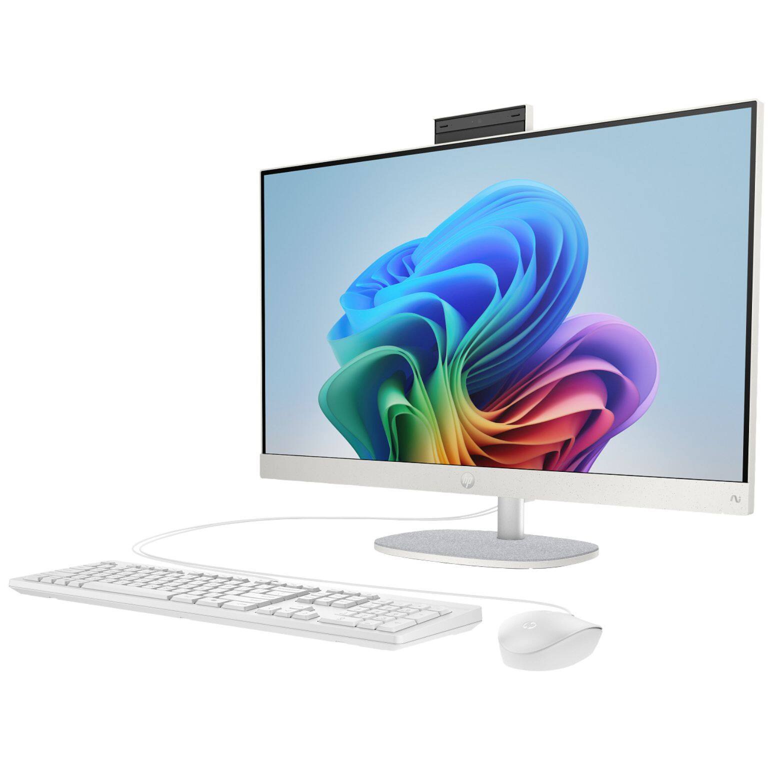 Alt View 1. HP - 27-CR2000T 27" FHD IPS Intel Core Ultra 5 225U 1.5 GHz 16GB DDR5 1TB SSD Intel UHD Windows 11 Home All-in-One Desktop - White.