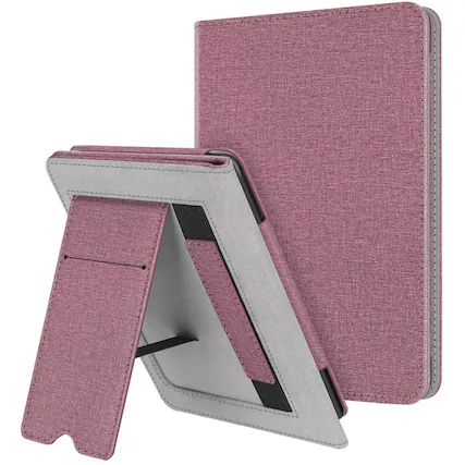 Front. Kitcheniva - Kindle Paperwhite 10th Generation 2018 Case With Hand Strap And Folding Stand Plum - Plum.