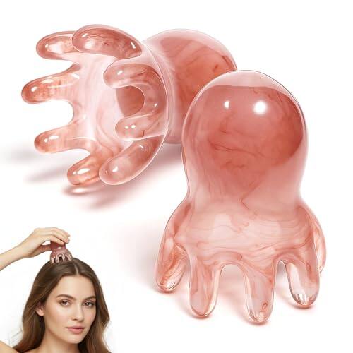 Front. ESBANY - 2 Pcs Octopus Head Massage Comb, Manual Scalp Massage Tool for Head and Body Relaxation Portable Acupressure Massager.
