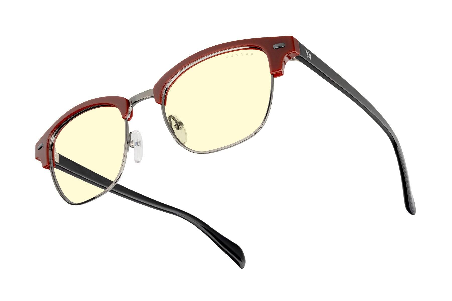 Front. GUNNAR - GUNNAR Gaming Glasses  - Diablo IV Sanctuary Edition, Blood Onyx, Amber Lens - Blue Light Blocking, Relieve Dry Eye - Blood Onyx.