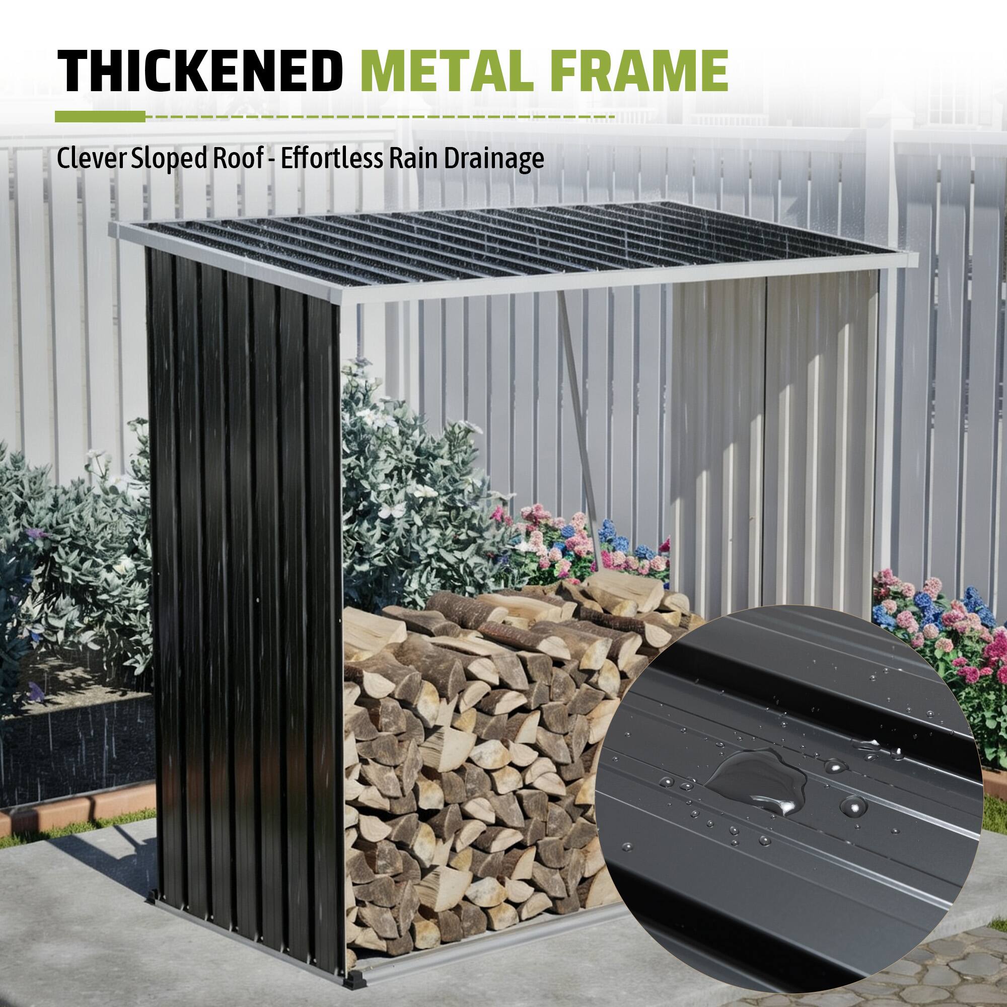 THICKENED METAL FRAME  
Clever Sloped Roof - Effortless Rain Drainage