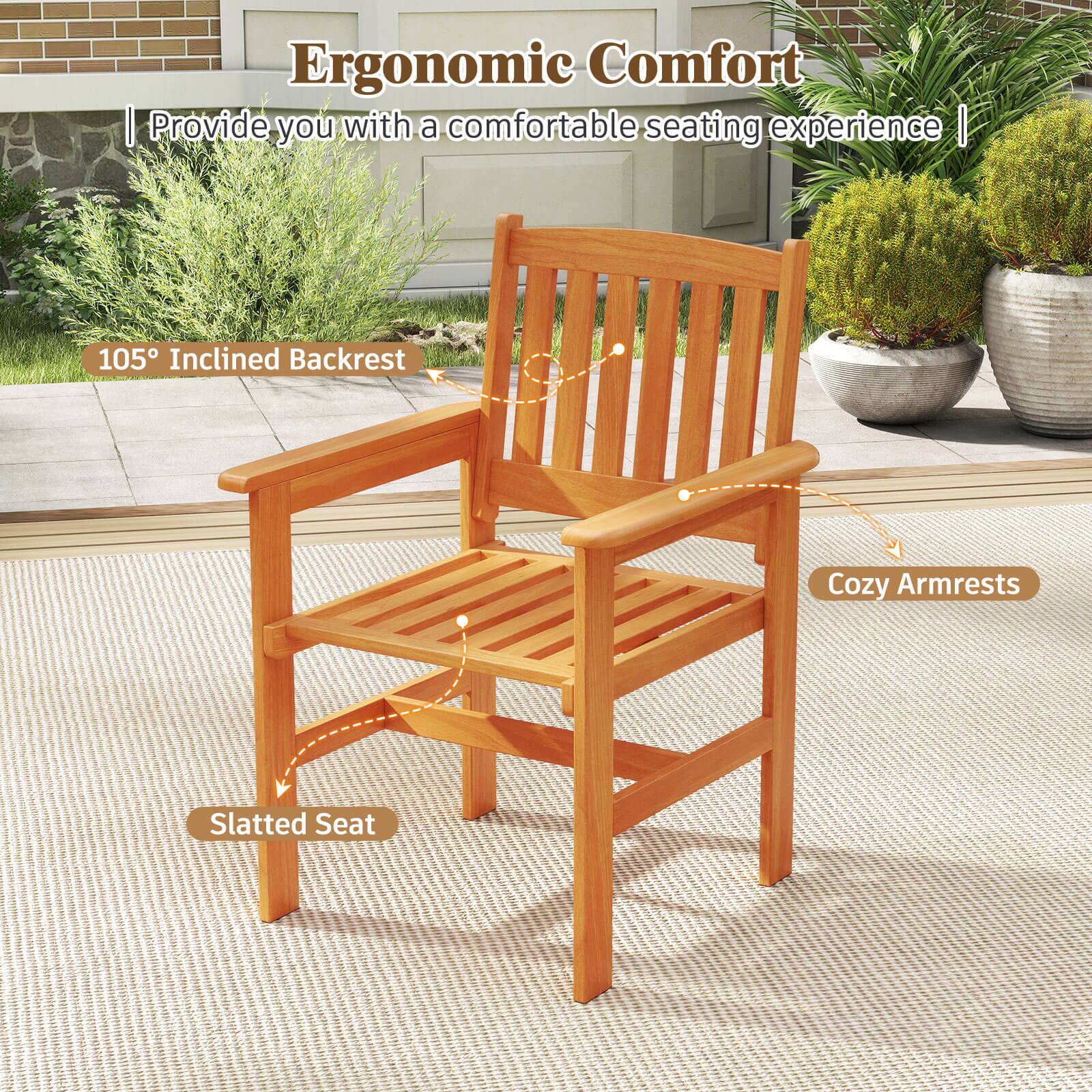 Ergonomic Comfort  
Provide you with a comfortable seating experience  

105° Inclined Backrest  
Cozy Armrests  
Slatted Seat